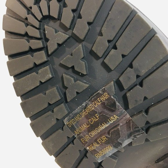 Antonio Melani Women’s Sz 6M Ankle Booties Printed Calf Hair Lug Sole Lace/Zip - Picture 10 of 11